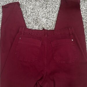 Judy Blue Jogger Pants Women’s 7/28 burgundy  High Waist Garment Dyed Drawstring